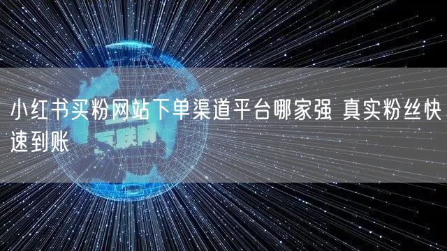 小红书买粉网站下单渠道平台哪家强 真实粉丝快速到账