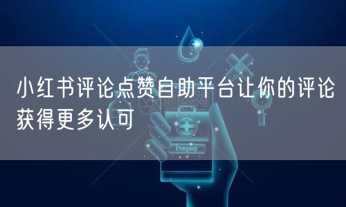 小红书评论点赞自助平台让你的评论获得更多认可
