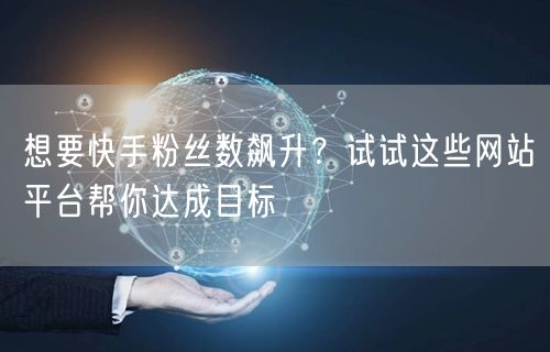 想要快手粉丝数飙升?试试这些网站平台帮你达成目标