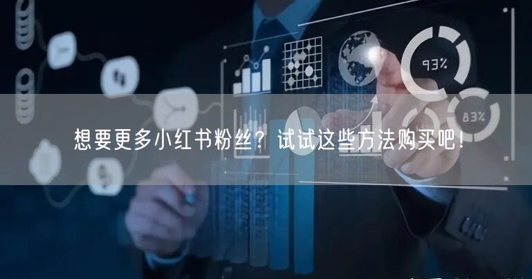 想要更多小红书粉丝？试试这些方法购买吧！