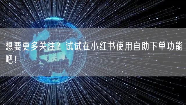 想要更多关注？试试在小红书使用自助下单功能吧！