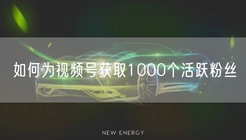 如何为视频号获取1000个活跃粉丝